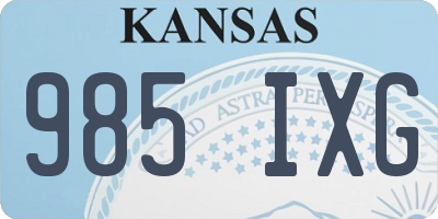 KS license plate 985IXG