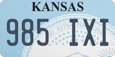 KS license plate 985IXI