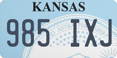 KS license plate 985IXJ