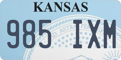 KS license plate 985IXM