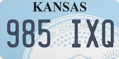 KS license plate 985IXQ