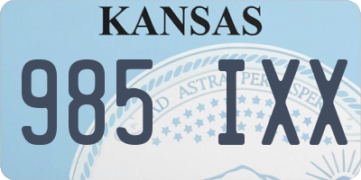 KS license plate 985IXX
