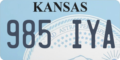 KS license plate 985IYA
