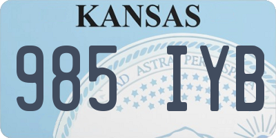KS license plate 985IYB