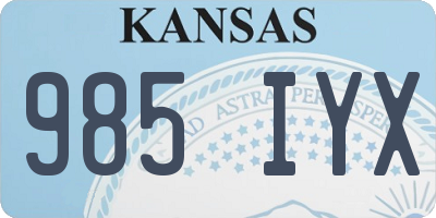 KS license plate 985IYX