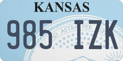 KS license plate 985IZK