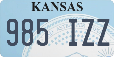 KS license plate 985IZZ