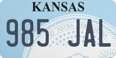 KS license plate 985JAL