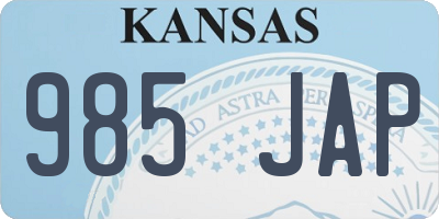 KS license plate 985JAP