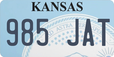 KS license plate 985JAT