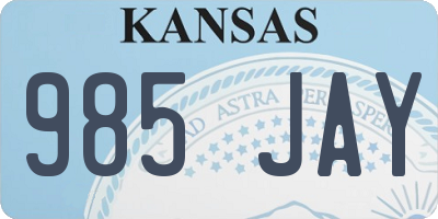 KS license plate 985JAY