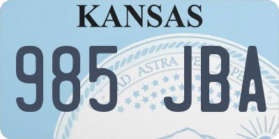 KS license plate 985JBA