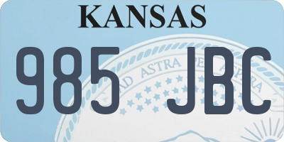 KS license plate 985JBC