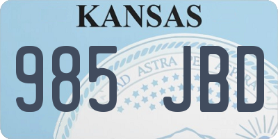 KS license plate 985JBD