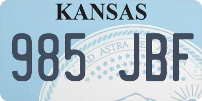 KS license plate 985JBF