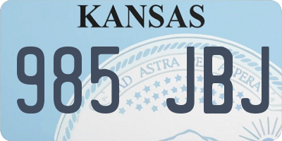 KS license plate 985JBJ