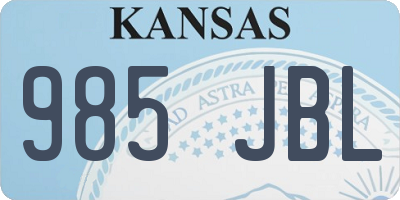 KS license plate 985JBL