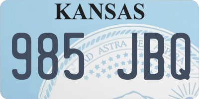 KS license plate 985JBQ