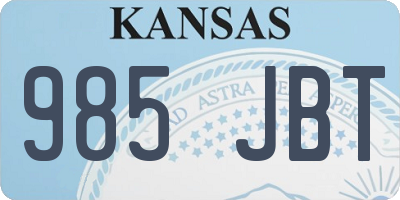 KS license plate 985JBT