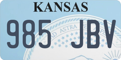 KS license plate 985JBV