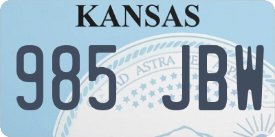 KS license plate 985JBW