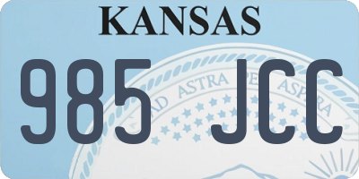 KS license plate 985JCC