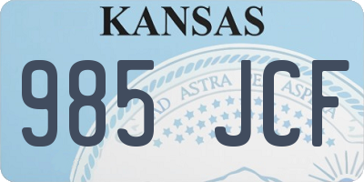 KS license plate 985JCF