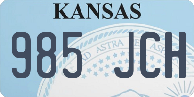 KS license plate 985JCH