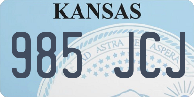 KS license plate 985JCJ