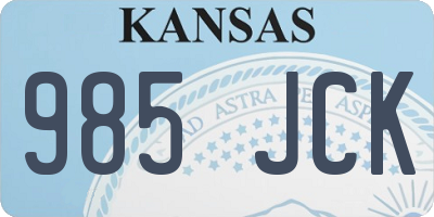 KS license plate 985JCK