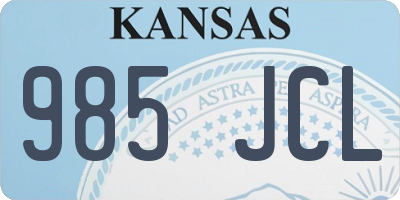 KS license plate 985JCL