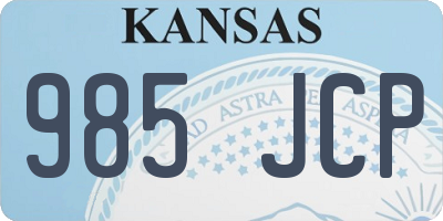 KS license plate 985JCP