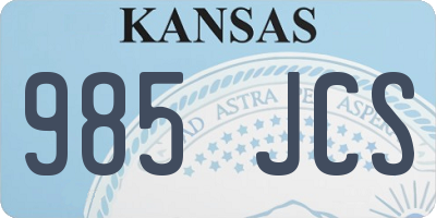 KS license plate 985JCS