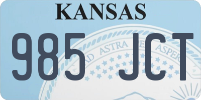 KS license plate 985JCT