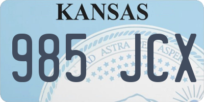 KS license plate 985JCX