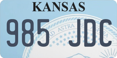 KS license plate 985JDC