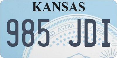 KS license plate 985JDI