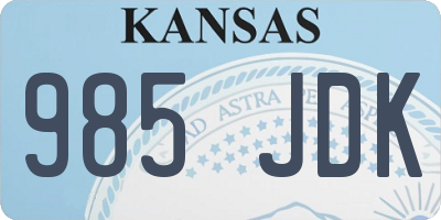 KS license plate 985JDK