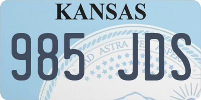 KS license plate 985JDS