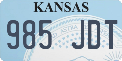 KS license plate 985JDT