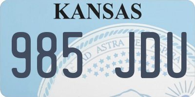 KS license plate 985JDU