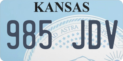 KS license plate 985JDV