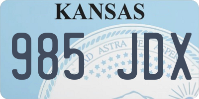 KS license plate 985JDX