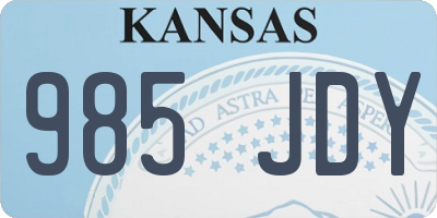 KS license plate 985JDY