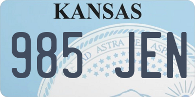 KS license plate 985JEN