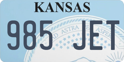 KS license plate 985JET