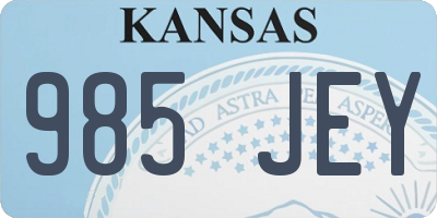 KS license plate 985JEY