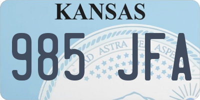 KS license plate 985JFA