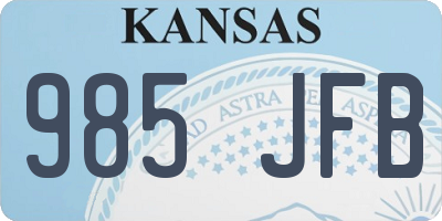 KS license plate 985JFB