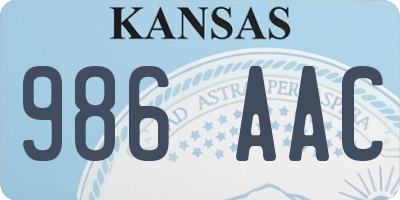 KS license plate 986AAC